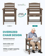 SERWALL Patio Dining Chair Set of 2, Coffee