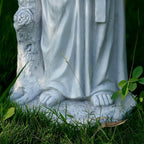 St Francis Garden Statues, Saint Francis of Assisi Catholic Christian Yard Decor Lawn Garden Patio, Outdoor Sculptures Art Decorations, Grey