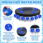 Hungdao 4ft Pool Pillow Cover for Above Ground with 12 Pcs Inflatable Pool Cover Weight with Hook Winter Ice Antifreezing Hanging Bag with Rope and Connection Buckle(Royal Blue,4x8 ft,Rectangle)
