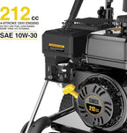 BLUBERY Gas Pressure Washer, 3500 PSI Pressure Washer，2.6 GPM Heavy Duty Power Washer, 30 feet Pressure Hose&Soap Tank,4-Stroke OHV 212cc Engine,Portable Industrial Style,Black