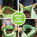 50-55 Gallon Compostable Trash Bags with Flat-Top, Heavy Duty Extra Thick 1.57 Mil, 208.2 Liter, 12 Bags, Large Lawn and Yard Waste Bag, ASTM D6400, US BPI and OK Compost Home Certified