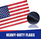 Super Tough 10ft x 15ft Nylon American Flag, Made in the USA, Embroidered Stars, Sewn Stripes