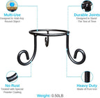 Black Iron Ball Stand - Gazing Globe Stand for Balls, Sphere Holder Wrought Iron Display Stand, Crystal Ball Stand, Glass Bowl Ring Metal Egg Stands, Gazing Ball Stand (5" Diameter X 2" Tall)