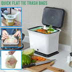 3 Gallon Flap Tie Compostable Trash Bags, 100 Count Small Compost Bags, Biodegradable Kitchen Garbage Bags, Food Scrap Waste Bags for Countertop Bin, ASTM D6400, US BPI Certified