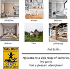 Funny Chicken Gifts Caution Area Patrolled By A Crazy Chicken Lady Tin Sign for Home Farm Chicken Coop Farmhouse Kicthen Garden Decor 8 X 12 Inch (3620)