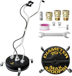 EDOU 20-Inch Dual Handle Pressure Washer Surface Cleaner, Wheels - Heavy Duty Composite Surface Pressure Washer - 4000 PSI Max - Includes 3/8-Inch Quick Connector Kit, Teflon Tape, Adapter Set