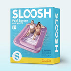 SLOOSH Inflatable Tanning Pool Lounger Float, 85" x 57" Extra Large Pool Floats Adult with Pillow, 4 in 1 Suntan Tub Raft Floatie,Sunbathing Bed Lounge for Water Blow Up Ball Pit, XL-Pink White