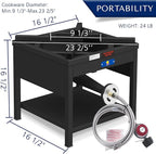 ARC 64QT Stainless Steel Pot with 200,000BTU Propane Fryer, Seafood Boil Pot, Crab Boil Pot, Lobster Pot, Shrimp Boil Pot, Tamale Steamer Pot with Basket and Turkey Fryer Burner