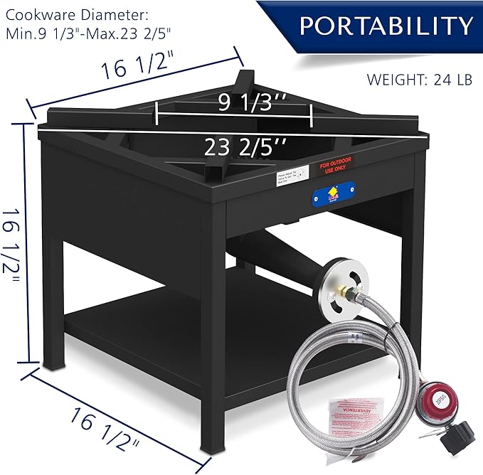 ARC 40QT Seafood Boiling Kit, 200,000BTU Propane Burner and 36" Mixing Paddle, Crawfish Boil Pot w/Basket and Steamer Rack, Outdoors Cooking and Steaming, Large Turkey Fryer Pot, Lobster Shrimp Pot