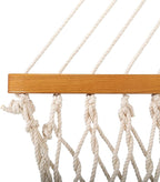 Original Pawleys Island Large Oatmeal DuraCord Rope Hammock – 13 ft. x 55 in., 2-Person, 450 lb Capacity, Oak Spreader Bar, Zinc-Plated Hardware, Handcrafted in The USA