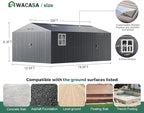 Metal Garage Shed, 13x20x8.5' Large Outdoor Storage Building and Workshop, Weatherproof Steel Carport with Ultra-Reinforced Truss System, Skylights & Dual-Entry