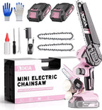 Mini Chainsaw, 6 inch Mini Chainsaw Cordless, Small Hand held Electric Power Chain Saw 2 Battery Powered Operated, Household and Garden for Tree Trimming Wood Cutting, Gifts for Father Husband Men
