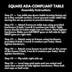 COATEDOUTDOORFURNITURE Heavy-Duty Portable ADA-Compliant Outdoor Picnic Table with Umbrella Hole, Punched Steel Patio Dining Furniture Made in America (46" Square Top, Textured Black)