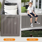 Modern-Depo 80 Gallon Waterproof Deck Box Patio Furniture Storage Box with Lockable Lid, PP Outdoor Storage Bin for Garden, Yard, Poolside, Gray