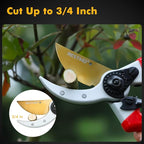 RESTMO 8.6" Professional Pruning Shears, Premium Titanium SKS5 Steel Blade, Forged Aluminum Handles for Durability & Long-Lasting Sharpness, Bypass Pruners for Gardening, Clippers & Scissor Tool