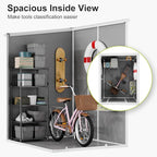Resin Outdoor Storage Shed with Floor 5x4 FT Waterproof Plastic Sheds Kit Window Lockable Door Included, Outside Small Garden Tools Sheds for Backyard Patio