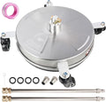 Hourleey 16" Pressure Washer Surface Cleaner, Stainless Steel Surface Cleaner with 4 Wheels for Concrete, Patio, Sidewalk, Deck, Pathway 1/4" Quick Connector, 2 Extension Wand, 4000 PSI