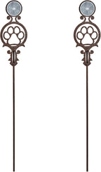 Touch of Class Pathways Reflective Driveway Marker Stake Set of Two for Outdoor Use | Paw Print Design | Personalized Tall Reflector Set of 2 | Weathered Bronze Durable Finish