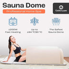Golden Wave Far Infrared Sauna Dome, with 360° Body Coverage, Professional Home Spa Zero-EMF Unit with Therapeutic Stones, Single Person Use, White