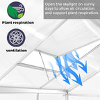 6 x 6 FT Greenhouse for Outdoors,Aluminum Walk-in Greenhouse,Silver