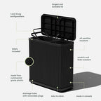 Veradek Tambour Series Outdoor Trash Can with Lid – All-Weather Waste Bin for Patio, Pool, BBQs & Parties | Durable Dual Bag System up to 30 Gallons | Modern Design for Backyard or Deck