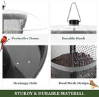 Kingsyard Bird Feeder for Outside, Dual-Use Metal Mesh Wild Bird Feeder with Weatherproof Dome Dual, 2.5 lbs Seed Capacity for Finch Cardinal