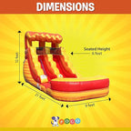 Inflatable Water Slides for Kids - Backyard Inflatable Water Slides with Splash Pool - Fire Marble Slide Complete with Blower, and Stakes - 21' x 9' - 12' Tall Slide
