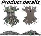 Whimsical Tree Face Garden Decoration ，Tree Faces Decor Outdoor Wallmounted Statue Art with Leaf Features, Outdoor Decor Garden Accessory (Nature and Outdoors)