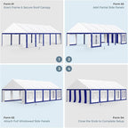 GREEN PARTY 16x32FT Party Tent Heavy Duty, Large Wedding Event Shelters with 4 Carry Bags & Removable Sidewalls, Outdoor Canopy Gazebo Commercial Tents for Parties Carport Garden Patio