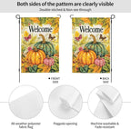 Welcome Fall Pumpkin Garden Flag Vertical Double Sided Outdoor Yard Flags 12.5x18 Inch Burlap Banners for House Lawn