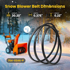 2-Pack 754-0346, 954-0346, 954-0345 Neoprene Rubber Snow Blower Belt for MTD, Compatible with Ariens 72084, 07208400 Drive Belt, 3/8" x 30.2"