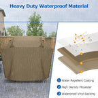 SunPatio Grill Cover 48 Inch for Outdoor Grill, Heavy Duty BBQ Cover with Waterproof Sealed Seam, FadeStop Material, All Weather Resistant Compatible for Weber CharBroil Nexgrill and More, Taupe