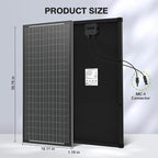 100 Watt Solar Panel Kit 100 Watt 12 Volt Monocrystalline Solar Panels 10A Solar Charge Controller, Solar Cables, Z-Mounting Bracket for RV Rooftop Marine Boat Trailer Camping Off-Grid Application