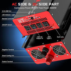 4000 Watt Power Inverter 12V DC to 110V AC Car Inverter with 4 AC Outlets, 30W Type-C Port, 3.1A USB Port, Remote Controller on LCD Screen, Peak 8000W Car Converter for Truck,Vehicles,Trip