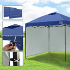 KAMPKEEPER 10x10 Easy Pop Up Canopy Tent with Sidewalls, Instant Outdoor Shade Shelter with Removable 10FT Sun Walls, Quick Setup Waterproof and UV-Resistant for Patio (Navy Blue, 2 sidewall)
