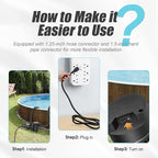 DoE-Compliant CEC approved PureBy Pool Motor Pump, 2HP Variable 2 Speed 115v 5160GPH Above Ground Pool Pump with 1.25" & 1.5" NPT Unions