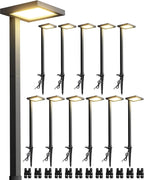 SUNVIE 5W Anti-Glare Low Voltage Pathway Lights Wired 12-24V LED Landscape Path Lights 3000K Cast-Aluminum Waterproof Outdoor Landscape Lighting with Connectors for Walkway Yard Garden, 12 Pack