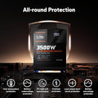 LiTime 3500W Pure Sine Wave Solar Inverter Charger, 48V DC to 120V AC All-in-One Solar Inverter, Built in 80A MPPT Charge Controller, for 48V Lead Acid/LiFePO4 Battery, Home Energy Storage, Off-Grid