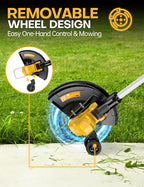 Cordless Weed Wacker, for Dewalt 20V Battery, 3 in 1 Battery Powered Weed Eater & Edger & Mower with Auto Line Feed, 20000 RPM 12 Inch Brushless Grass Trimmer, 6 Line Spools String Trimmer for Lawn