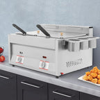 LYNICESHOP Stainless Steel Countertop Gas Fryer, Commercial LPG Gas Deep Fryer with 2 Basket Propane LPG Oil Frying Pot Kitchen Frying Machine Snack Fryer For French Fries Restaurant Home Kitchen