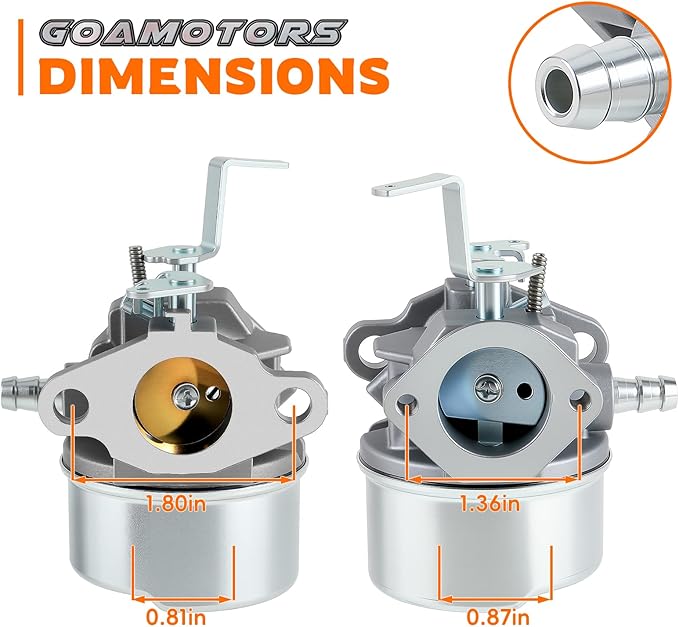 640300 Carburetor with Fuel Filter Fuel Line for Tecumseh HSK850 HSK870 TH139SP TH139SA 2 Cycle Horizontal Engine Snow Blower Carburetor Replacement