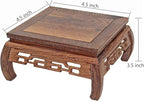 GOLDY&WENDY Chinese Style Wooden Base Rosewood Carved Flower Bonsai Display Stand Art Antique Furniture Decoration