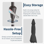 15FT Double Sided Patio Umbrella with Base Included Large Outdoor Market Umbrella with Crank Handle, UV Resistant Canopy, Sturdy Frame for Garden, Poolside, Deck, Gray