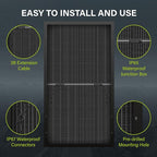 Newpowa Bifacial 200 Watt 12 Volt Solar Panel 10BB Monocrystalline Double-Side 25% High-Efficiency, PV Module Power Charger for RV Marine Boat Farm and Other Off-Grid Applications
