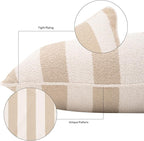 2 Pack Outdoor Throw Pillows 26x26 Inch Decorative Pillow Cushions with Insert for Patio Garden Porch, Khaki Stripe