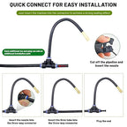 Mixc 50Ft 1/4" Drip Irrigation System,Garden Irrigation Kit with 12pcs Adjustable Copper Nozzles,Automatic Watering System for Outdoor,Raised Bed,Potted Plant,Lawn,Greenhouse Accessories for Yard