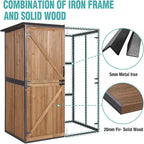 Sheds & Outdoor Storage,Large Garden Shed with Metal Frame Structure and Adjustable Shelves,Bike Storage Tool Cabinet Box for Backyard Garden Patio Lawn (Brown)