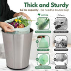 Compost Bags for Countertop Bin -Compostable Trash Bags made of Cornstarch - Leakproof & Tear Resistant Biodegradable Trash Bags - OK Compost Home & Seedlings Certified