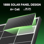 Bifacial 800 Watt Solar Panels 200 Watt Solar Panel 4 Pack 18BB Monocrystalline A+ Cell High-Efficiency Module PV Power Charger Homes Camping RV Battery Boat Caravan Other Off-Grid Applications