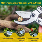 T TOVIA Easy-Cut Bypass Pruning Shears for Gardening– Durable Aluminum hand Pruners with Sharp SK5 Blades, Smart Lock, Ergonomic Grip, Essential Garden Scissors Clippers for 1” Branch Trimming